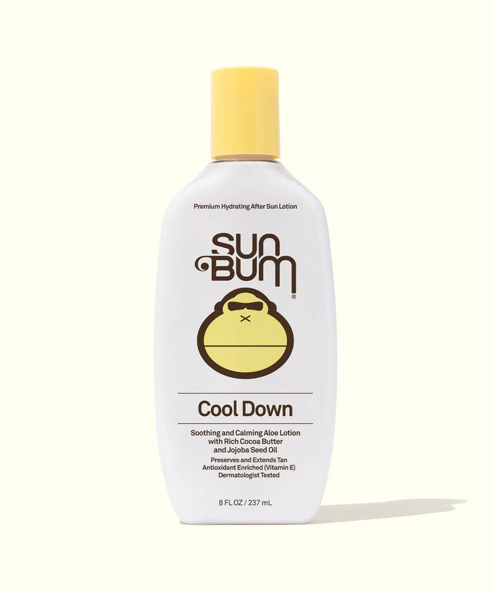 Sun Bum Cool Down lotion bottle on a white background