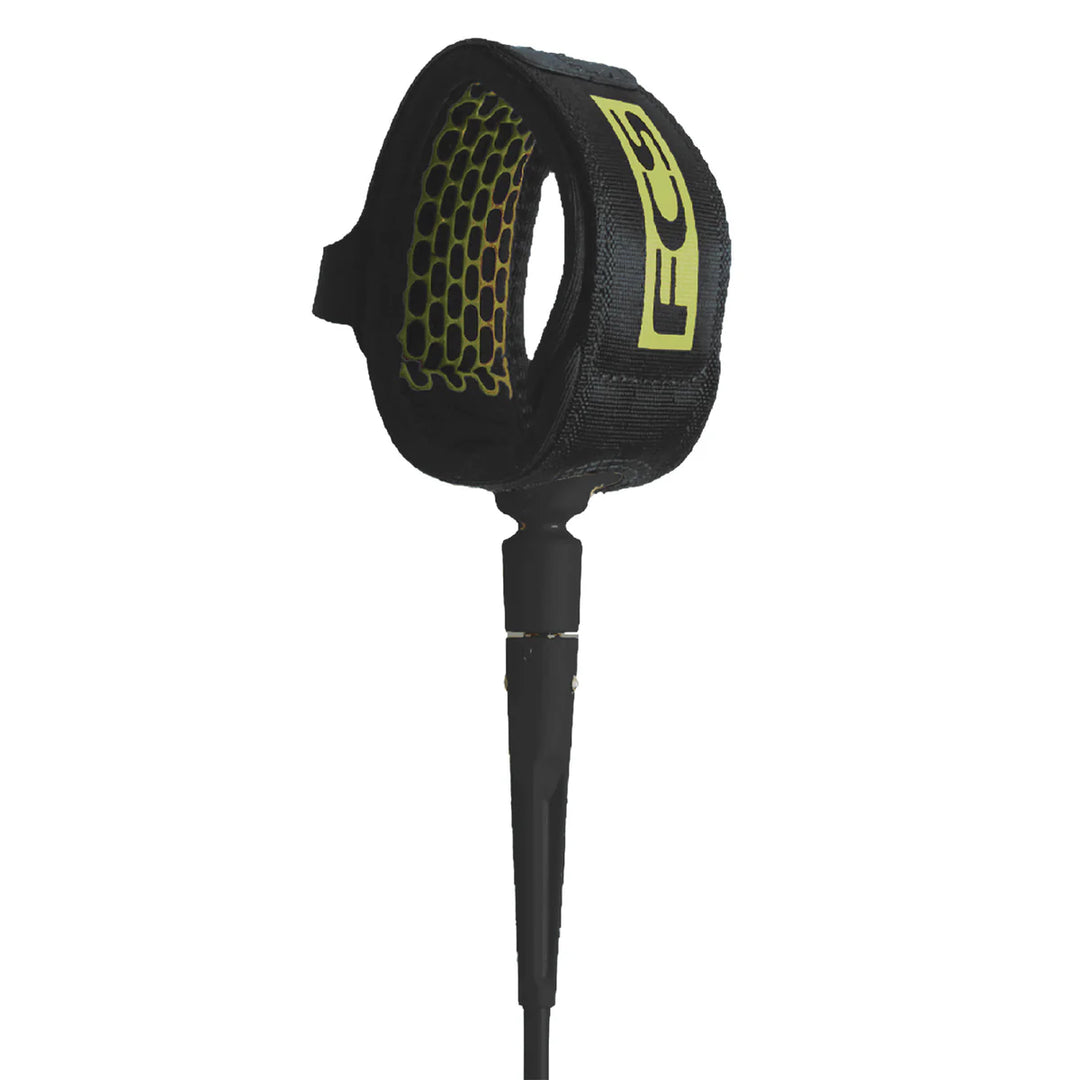 Black leash with lime logo on a white background