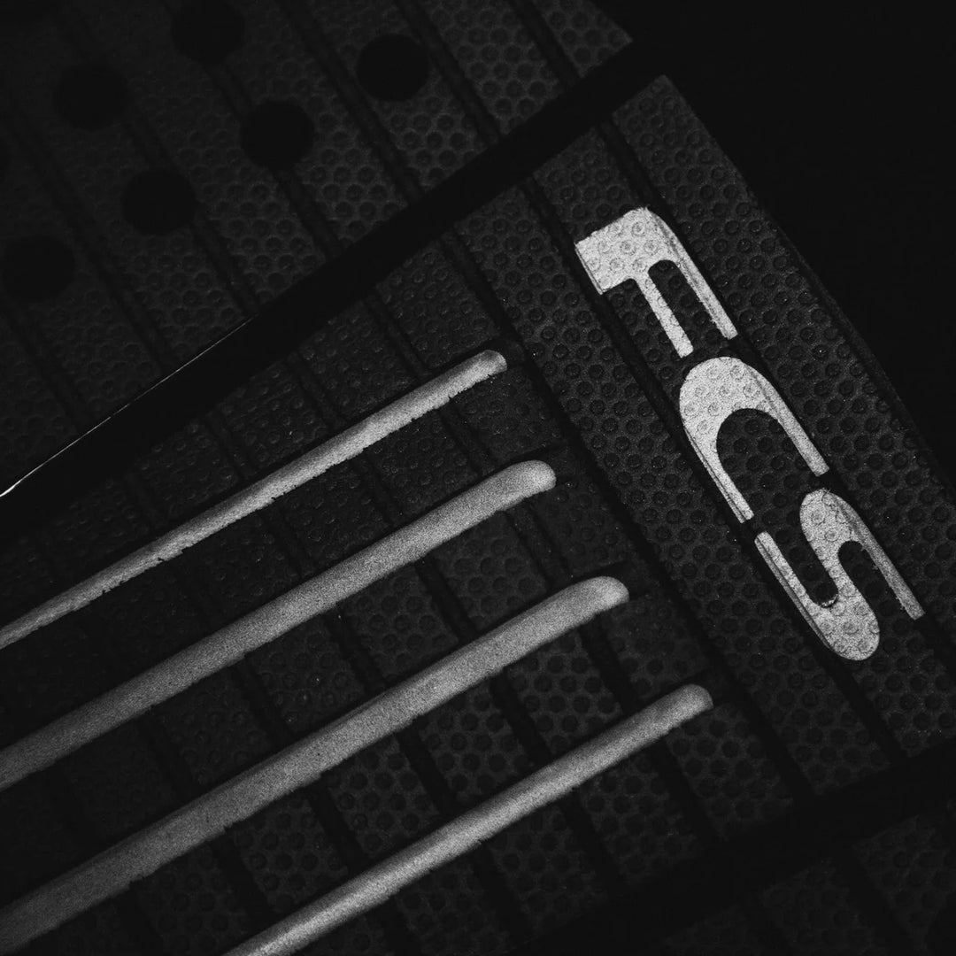 Close-up of a textured tail pad with &