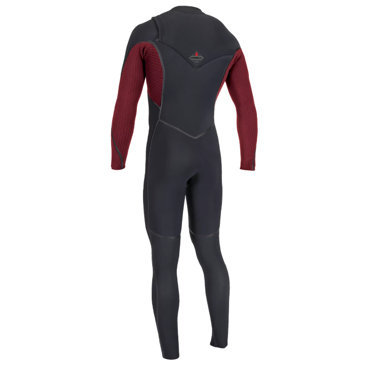 Black and red wetsuit on a white background