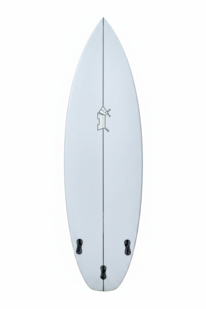 White surfboard on a white background