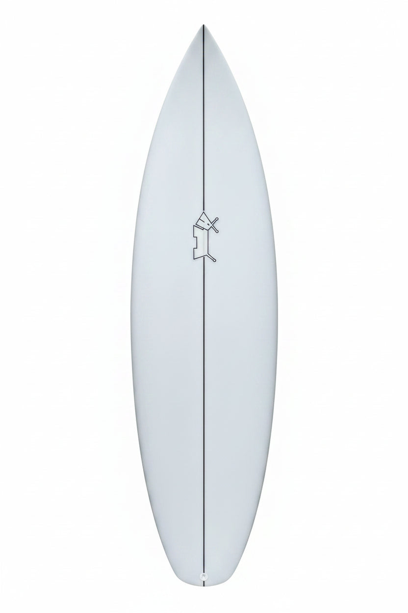 White surfboard on a white background
