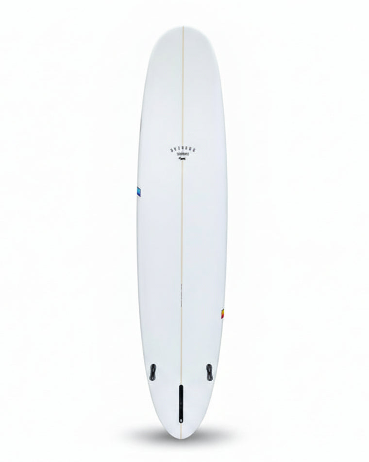 White surfboard on a white background