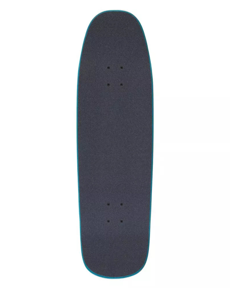 Black skateboard deck on a white background
