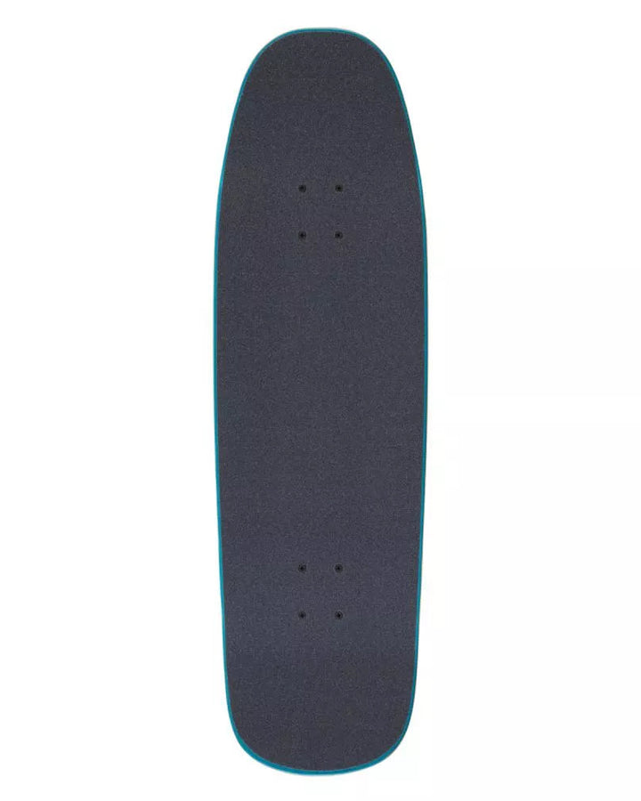 Black skateboard deck on a white background