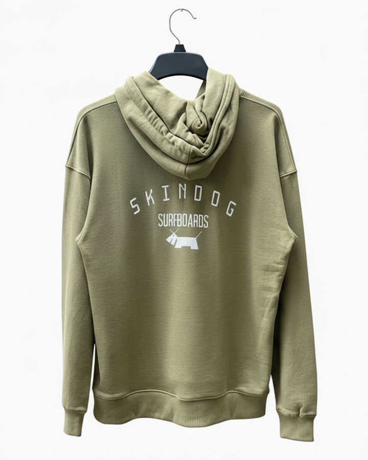 Green hoodie with &