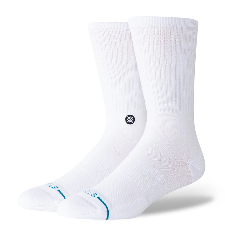 White socks with a logo on a white background